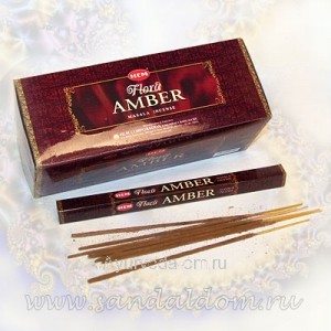 Индийские Ароматические благовония Амбер Масала (Flora Amber Masala Incense) 8 штук HEM